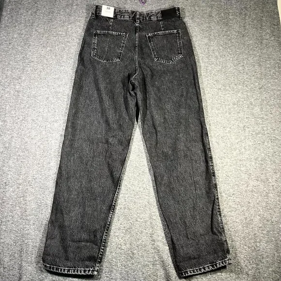 MNG Mango High Waist Tapered Fit Jeans Black Womens Size USA 6 EUR 38 (30x30) - Picture 14 of 15